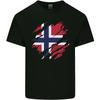 Torn Norway Flag Norwegian Day Football Kids T-Shirt Childrens