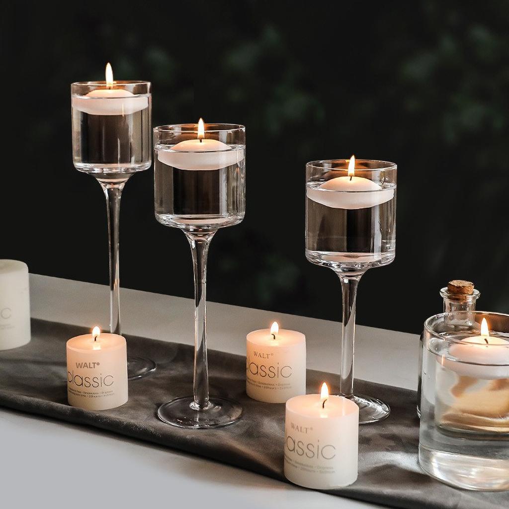 3PCS/SET Long Clear Glass Candle Stick Holder for Table Decor Transparent Candelabra for Home Party Decorative Accessories