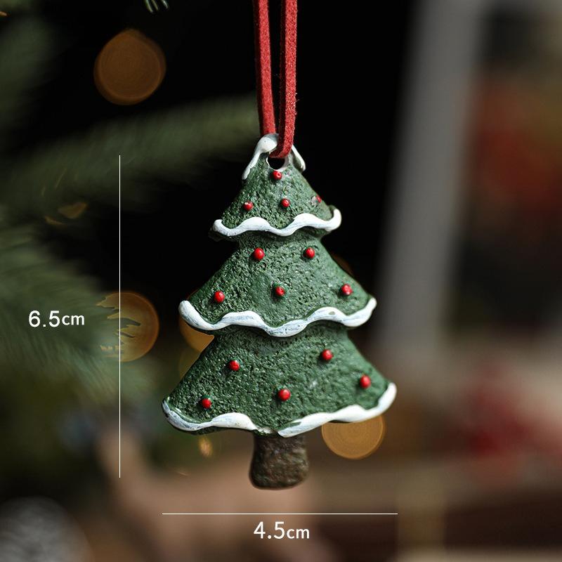 Christmas Tree Decoration Pendant Resin Retro Christmas Painted Snowflakes Love Five-pointed Star Hanging Decoration Layout