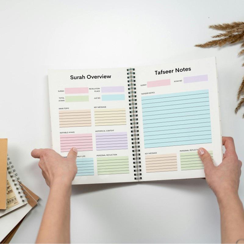 Quran Journal Planner With Inspirational Quotes & Prayer Lists Spiral-Bound Notebook For Beginners Perfect For Ramadan & Eid