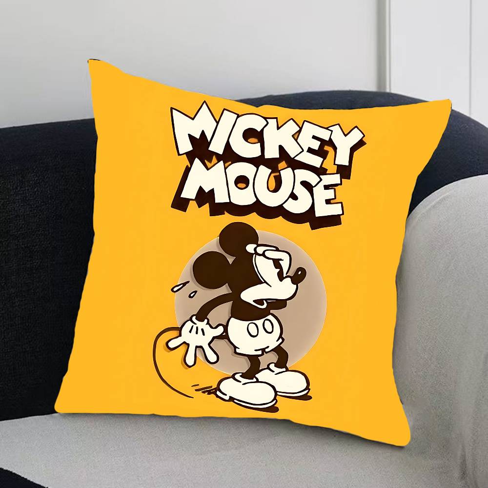 Cute M-Mickey Mouse Pillow Case Cushion Cover Soft Cute Throw Pillow Case For Car Sofa Pillowcase Polyester With Zipper