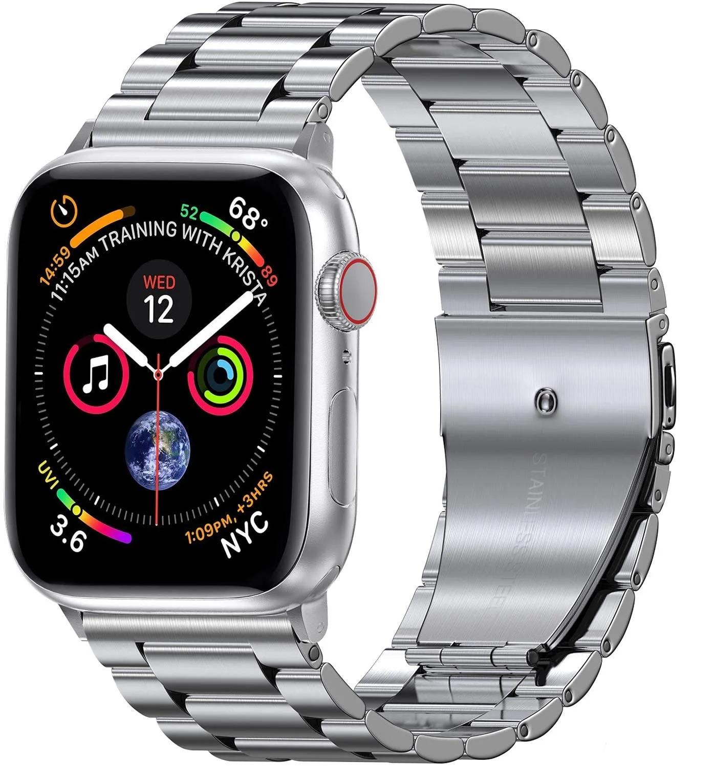 

Metal strap For Apple watch band Ultra 3 49mm 46mm 42mm 45mm 41mm stainless steel wristband iWatch 11 10 9 8 7 6 5 SE 44mm band iwatch Ultra 49mm серебряный