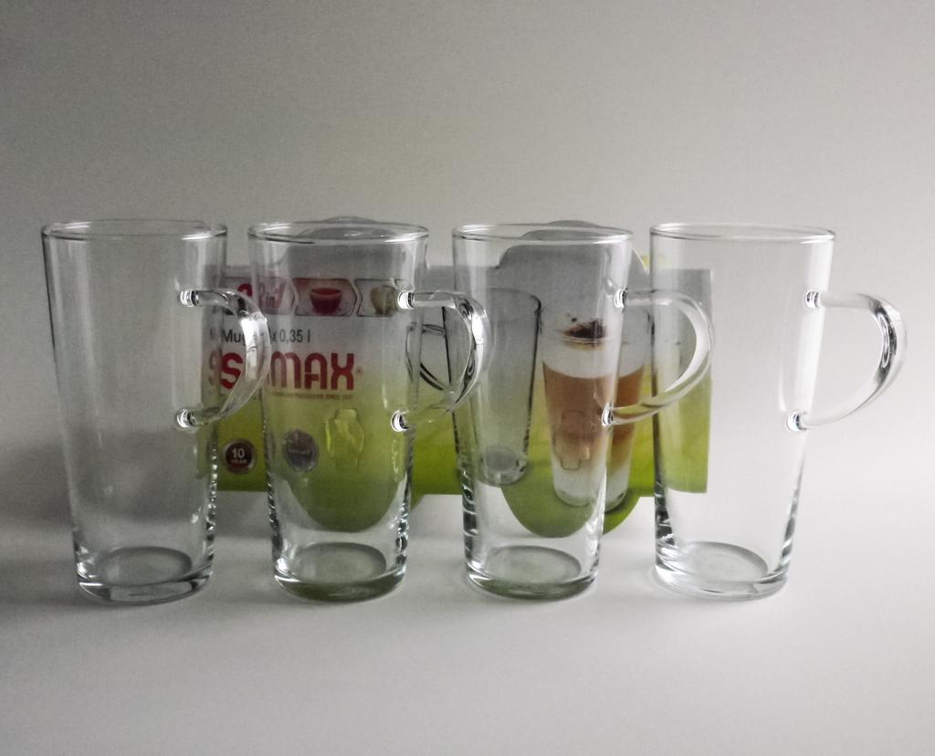 Czech-made heat-resistant glass, dishwasher-safe, SIMAX Carina mug set of 4, 2642-4