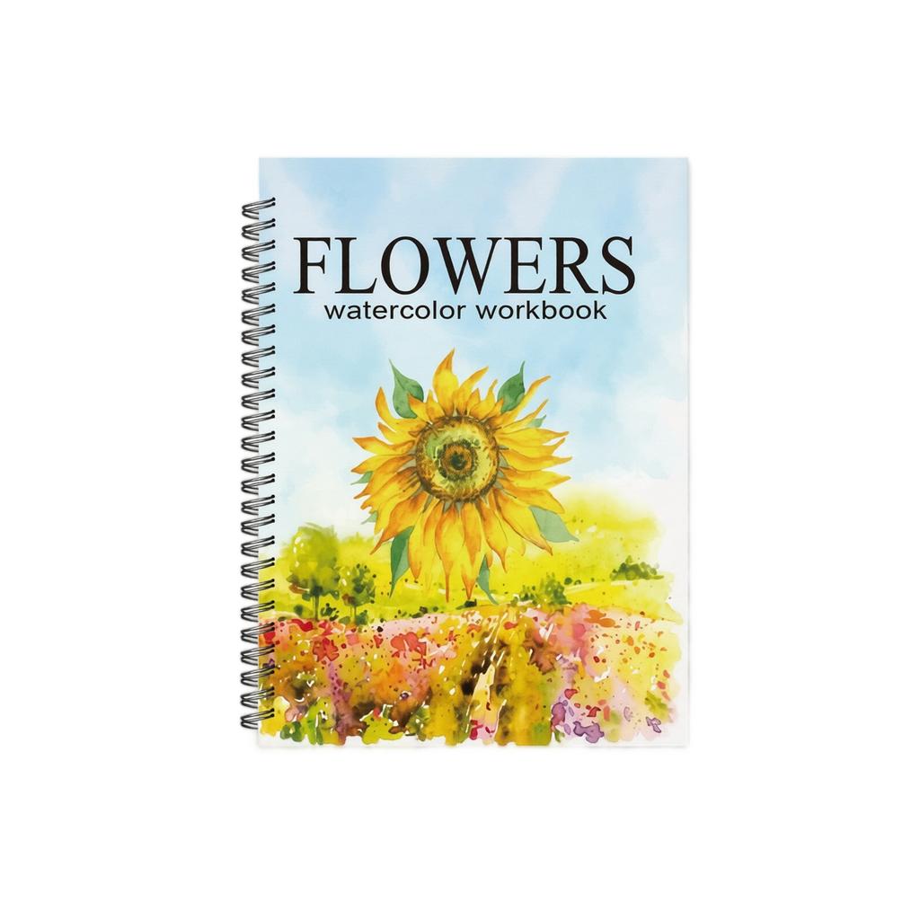 Watercolor Coloring Book - 14 Pages Sketchbook for Artists and Beginners, Watercolor Pad for Painting, Great Gift for Lovers