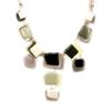 NOA [H2361] - Designer Necklace 'Coloring' Gray Purple Beige