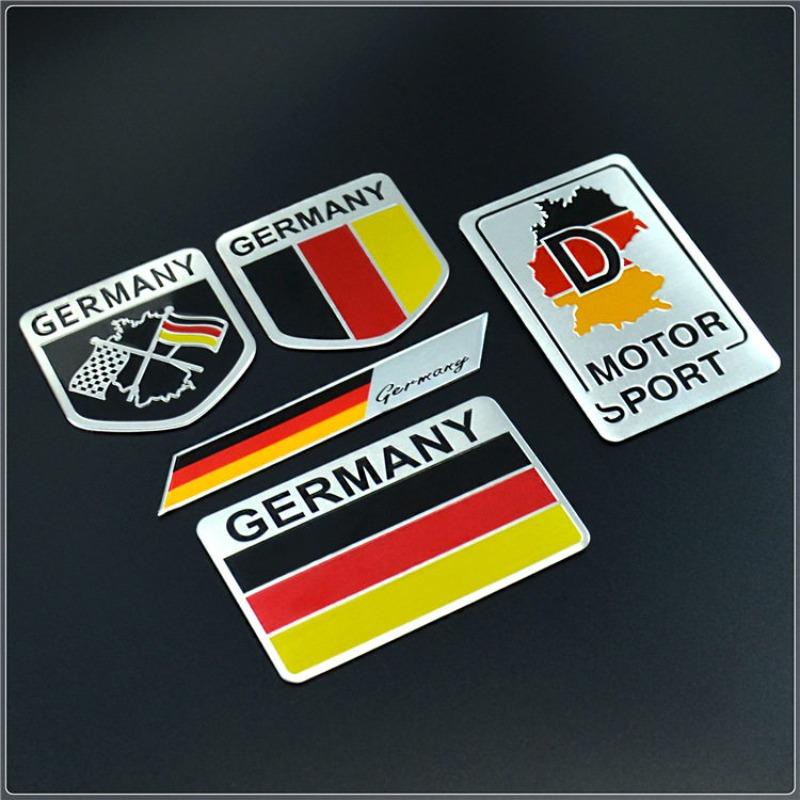 National flag decorative sticker German metal car sticker GERMANY aluminum label map sticker Sline fender side sticker