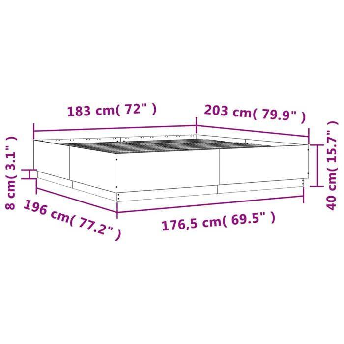 VidaXL Bed Frames, Double Bed with Slat Base, Adult Bed, Bedroom Furniture, Modern, White 180x200 Cm 3209681
