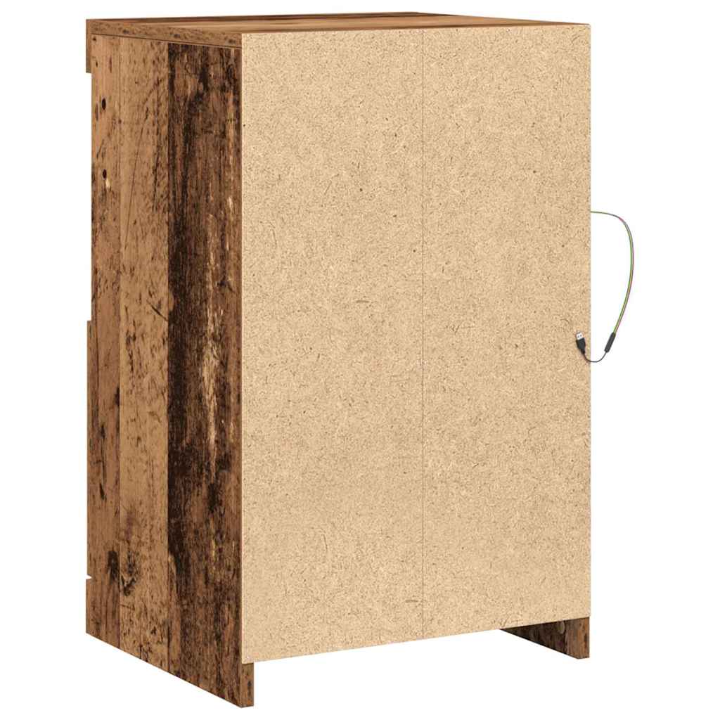 LED Sideboard Reclaimed Wood 41 x 37 x 67 cm Engineered Wood