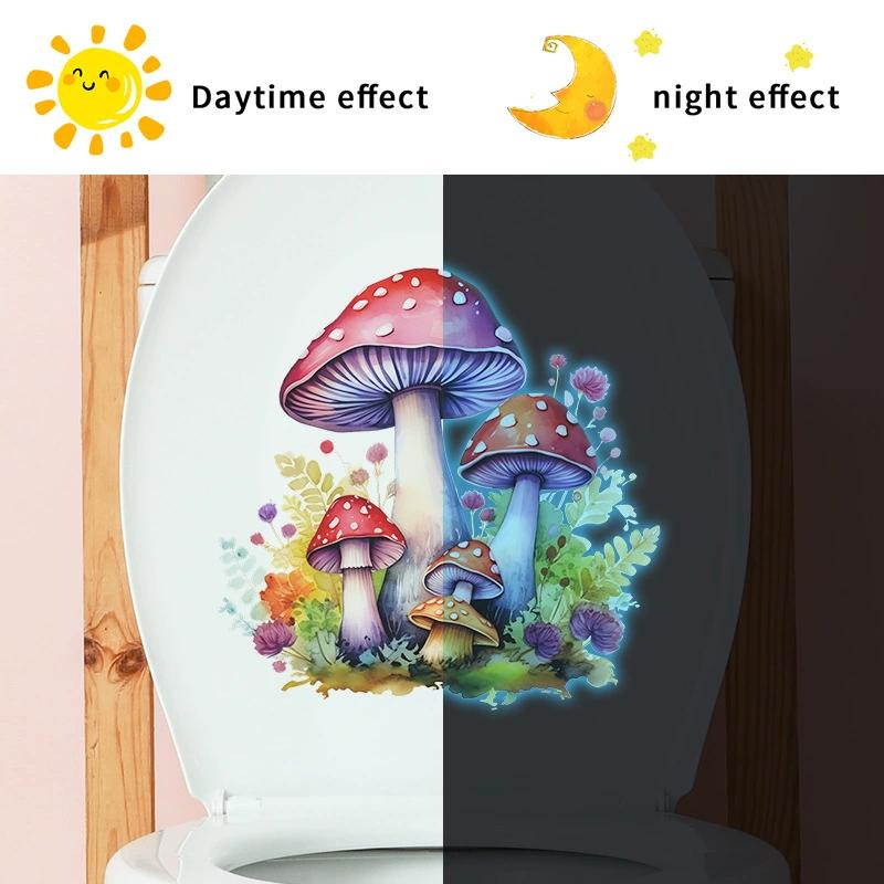 Cartoon Dream Rainbow Castle Children's Bathroom Toilet Home Decoration Wall Sticker Luminous Sticker Self-adhesive