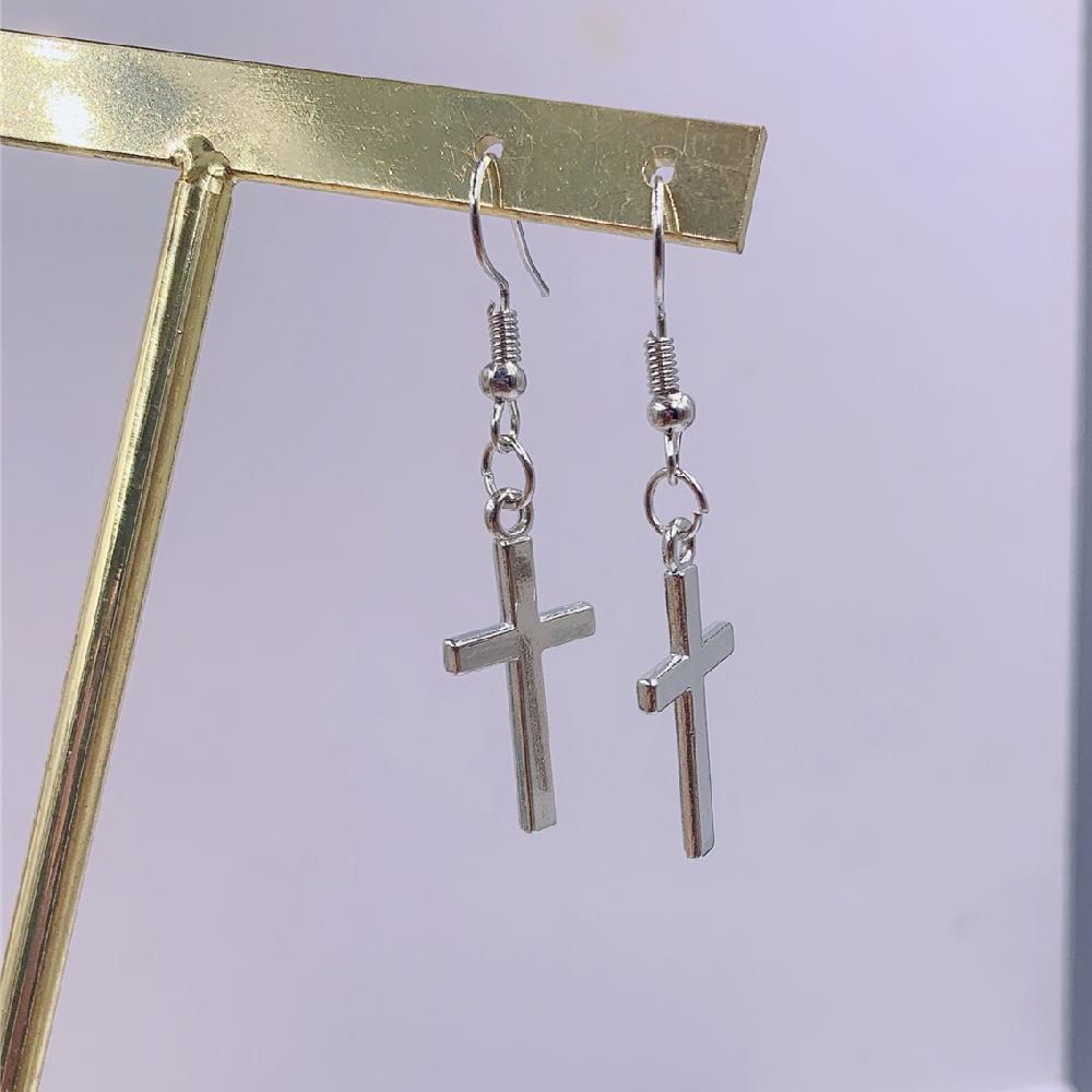 Fashion Cross Pendant Cartilage Drop Dangle Earrings Punk Jewelry For Cool Women Girl Friendship Gifts
