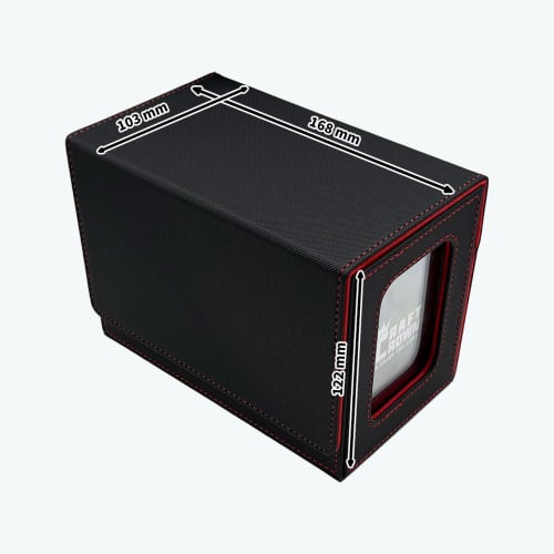 CRAFT CROWN Large PU Leather Deck Box with Window (Orange)