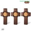 1/3Pcs Wooden Cross Finger My Heart Pocket Prayer Cross Spiritual Symbol Home Decor Christians Fidget Cross Stress Relax Gifts