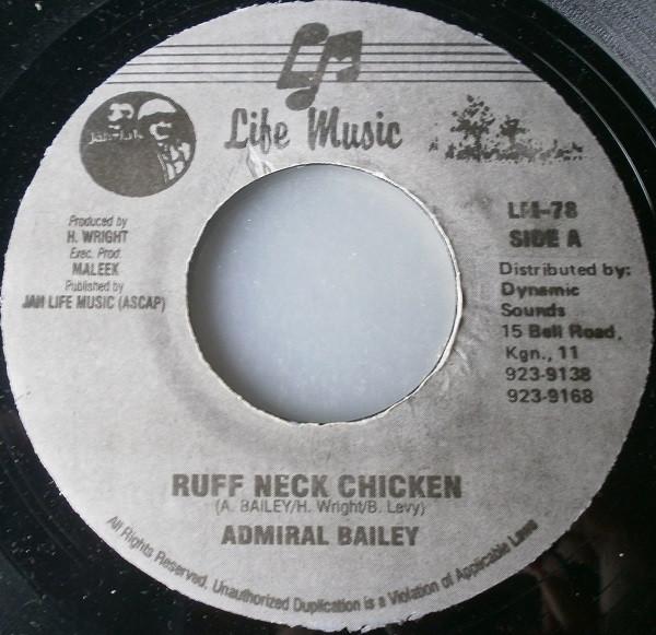 

7-дюймовая пластинка ADMIRAL BAILEY Ruff Neck Chicken LM78 Life Music Не Япония Reggae Ska Dub Б/у