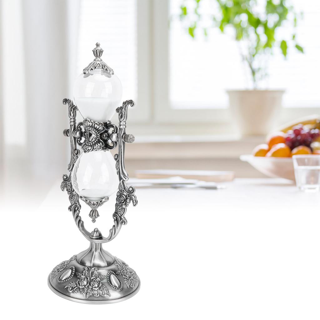 30 Minute Hourglass Antique Metal Sand Clock Vintage Engraved Sandglass Sand Timer for Home Salon Spa Meditation Desk Decor