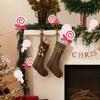 Christmas Lollipop Ornaments Plastic Glittery Candy Cane Xmas Tree Hanging Pendants Home Party Festival New Year Decors Gifts