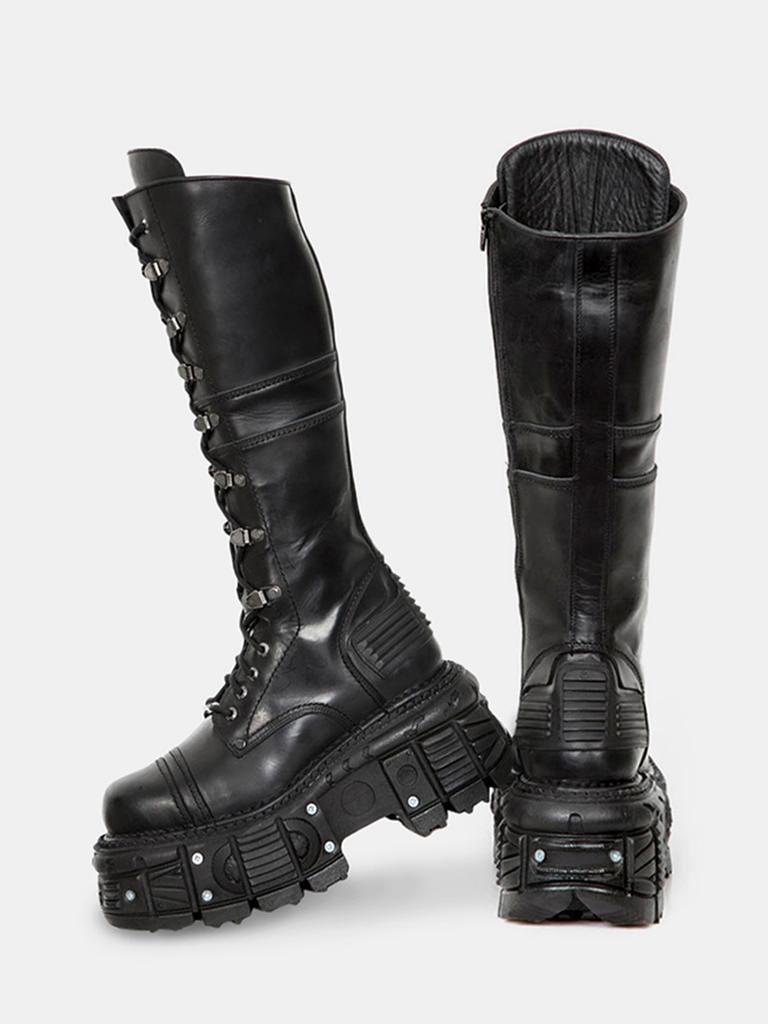 Fashion Vintage Rivet Women Trouser Legs High Boots Fashion Punk Style Shoes Autumn Winter Thick Heel Ladies Knight Long Booties