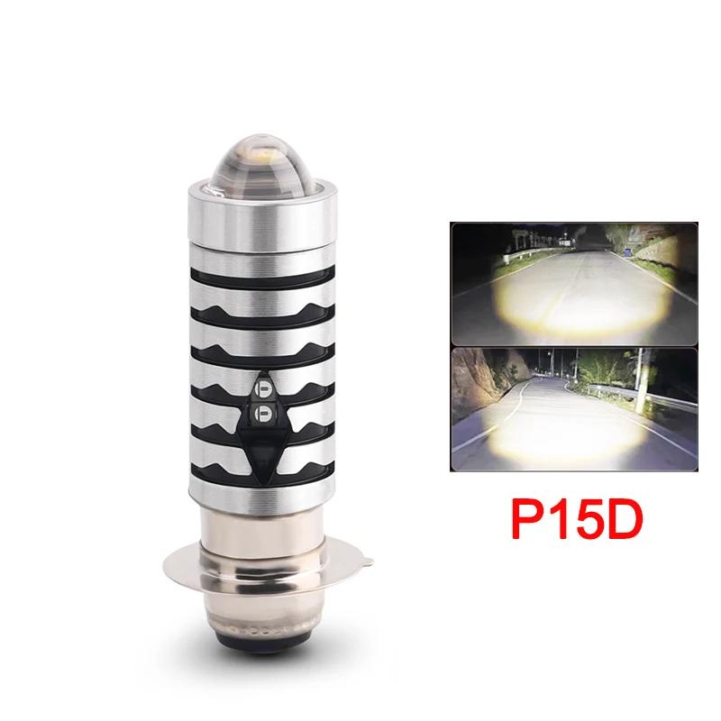 BA20D LED Motorcycle Headlight Bulb Canbus High Low Beam Spotlights Scooter Fog Lights Moto Accessories 12V White White Yellow