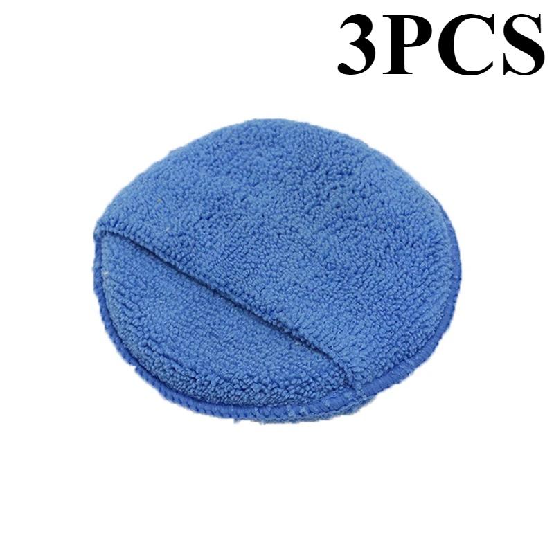 Car Waxing Polish Sponges 5 Inch Car Detailing Wax Applicator Pads Round Pocket Microfiber Foam Sponges Car Cleaning Tools