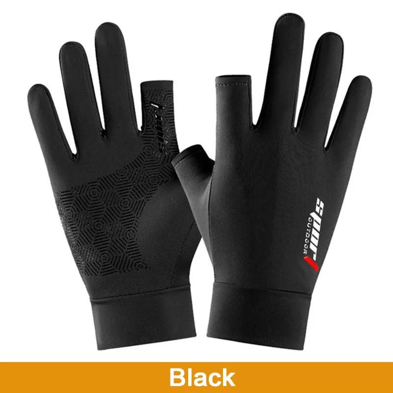 

STONEGO Waterproof Winter Fishing Gloves 2 Finger Flip Windproof Women Men Gloves Velvet Warm Protection Fish Angling Gloves чёрный