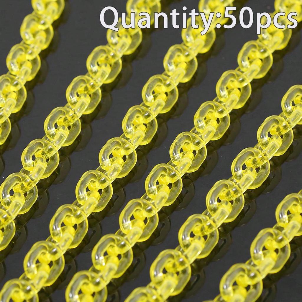 50pcs Transparent U-Shaped Chain, Acrylic Beads, DIY Jewelry Making Materials For Bracelets, Car Ornaments, Phone Straps