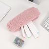 Zippered Pen Case Large Capacity Plush Pencil Case Large Compartment Travel Cosmetic Bag for Student Adult School Travel