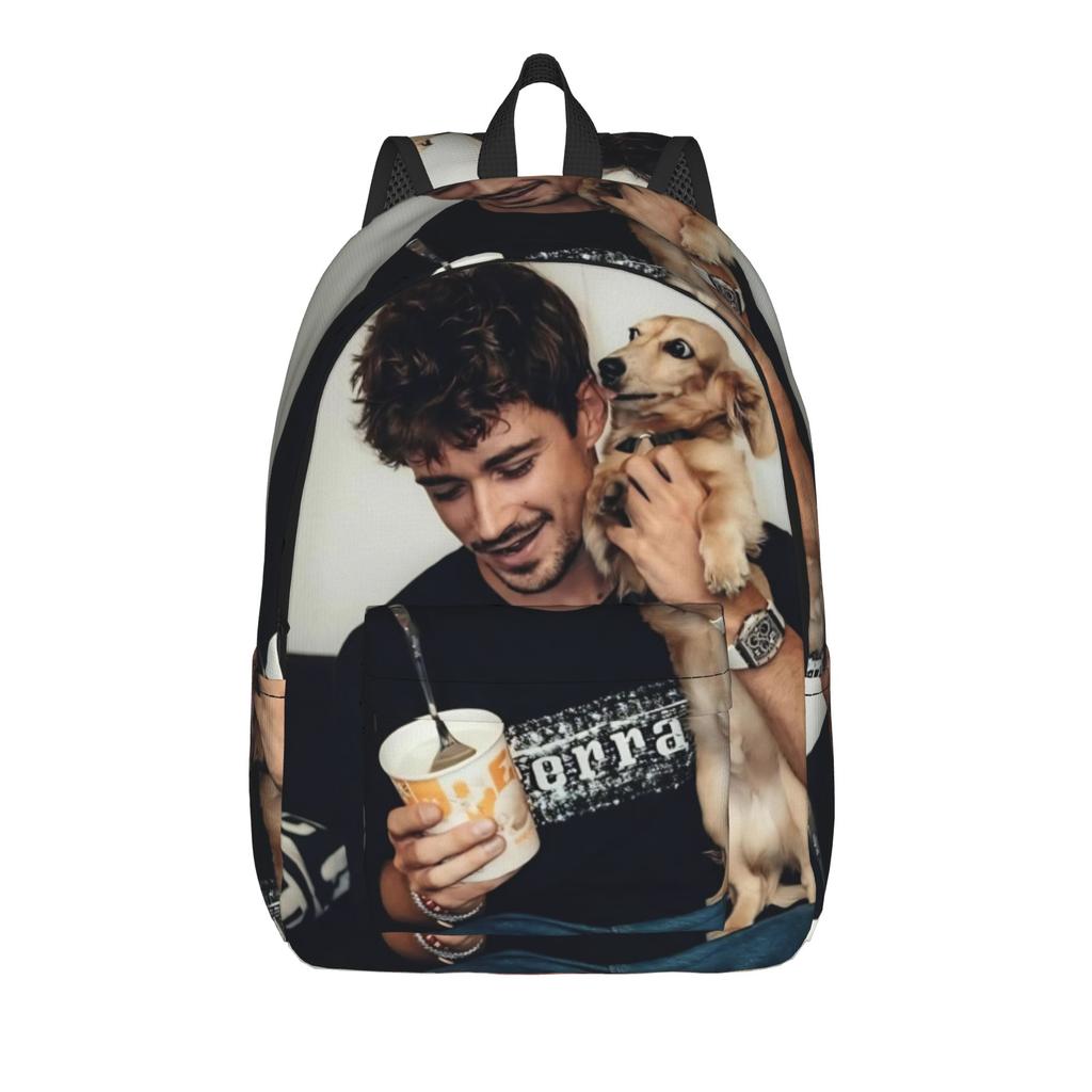 C-Charles Leclerc Backpack for Men Women Cool High School Business Daypack Laptop Canvas Bags Outdoor