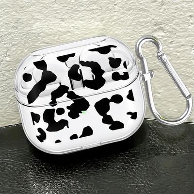 Clear Earphone Cases Cover With Hook Case For Samsung Galaxy Buds Live 3Pro 4Pro 2Pro 2 3 FE 4 Pro Cartoon Leopard Print