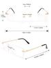 1PC Unisex Square Metal Rimless Fashion Anti-Blue Light Clear Glasses For Office Daily Reading