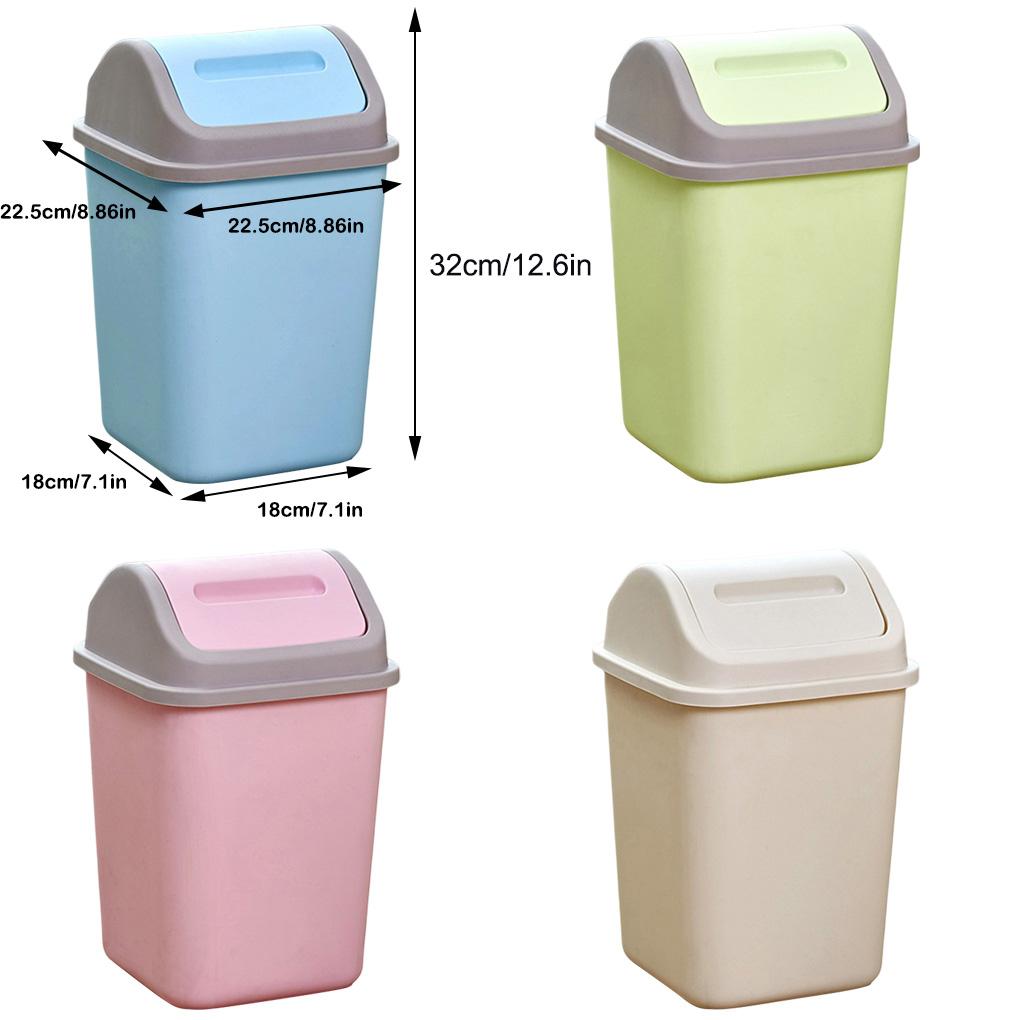 Plastic Swing Lid Classified Bin Home Office Rubbish Waste Dustbin Garbage Container Wastebasket Trash Can with Cover