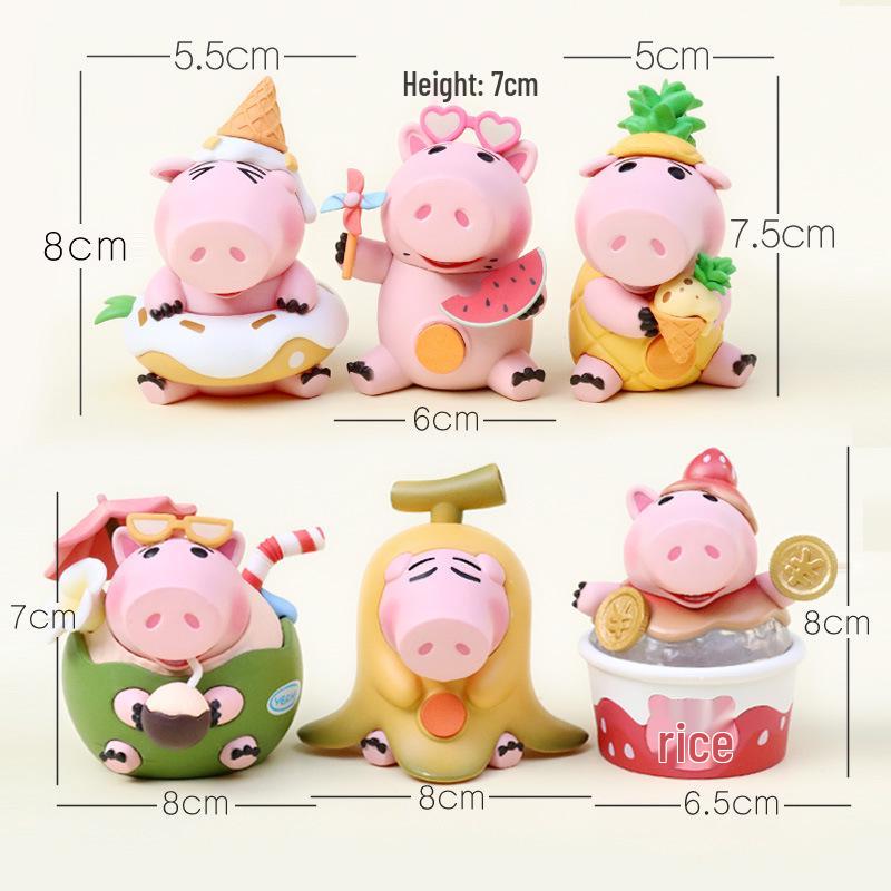 

Розовая Ананасовая Свинка Фигурка Кукла - Модный Настольный Декор для Торта