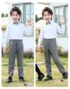 Boy's White Long-Sleeve Shirt for Spring/Autumn - Elementary School Campus Uniform & June 1st Performance Costume.