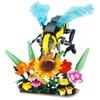 66107 Insect Flower Building Block Desktop Decoration DIY Assembly Puzzle Bee Honey Gathering Model