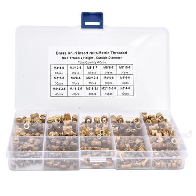 460 Adet Tırtıllı Somun M2 M3 M4 M5 İç Dişli Pirinç Dişli Ekleme Gömme Çeşit Seti