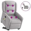 VidaXL Electric Massage Recliner Armchair Cloud Grey Fabric 3303233