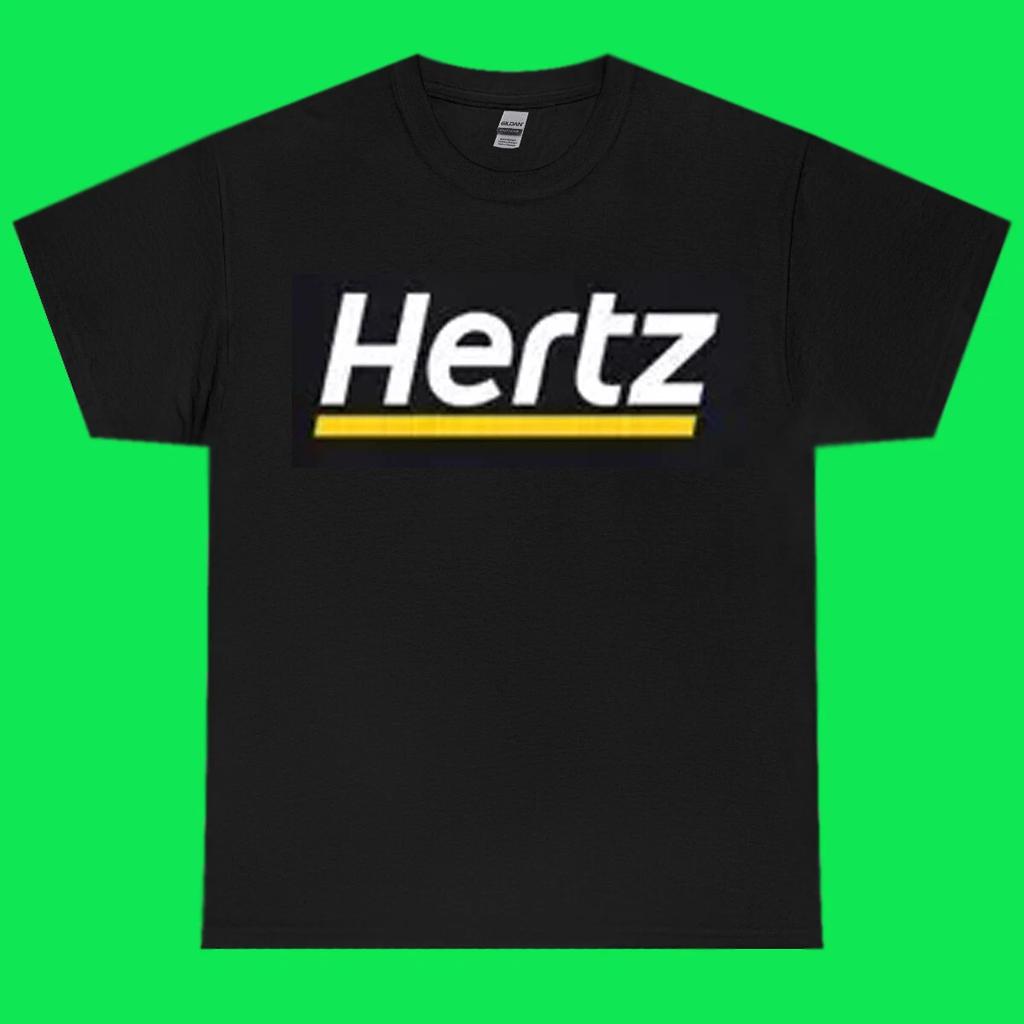 Hertz Car Logo T Shirt Comfortable Heavy Cotton Black Size 2XL
