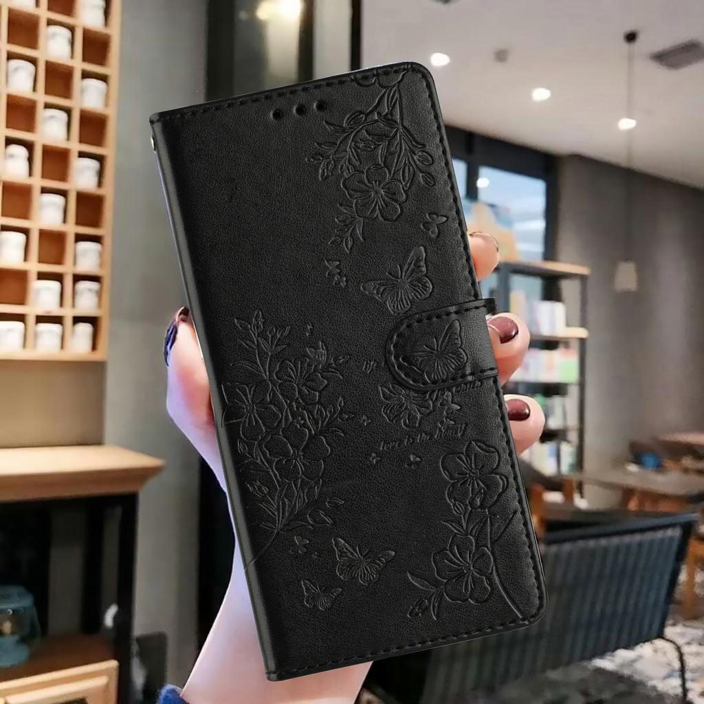 Dla Xiaomi Redmi Note 15 Pro 5G (Światowy) Etui na telefon portfelowe Skórzane etui z klapką z nadrukiem motyla i kwiatów ze smyczą