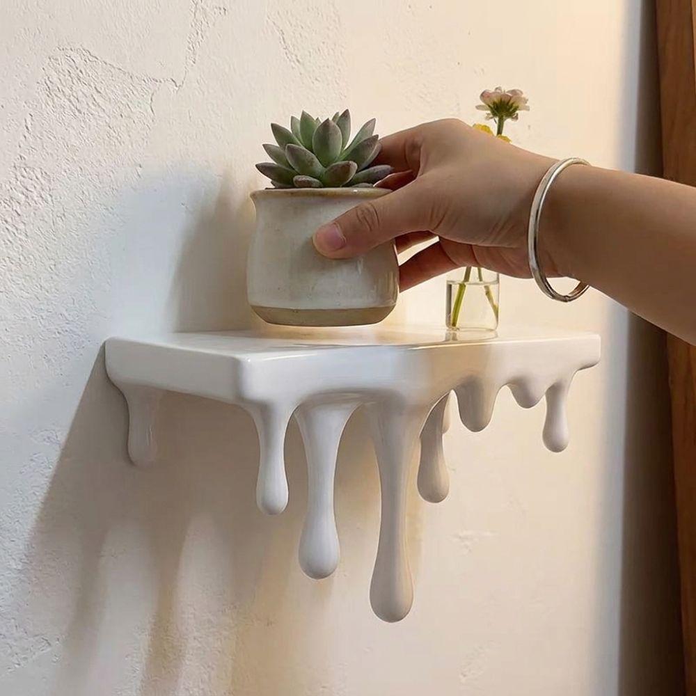 Plastic Drip Floating Shelf 3D Printed Wall-Mounted Display Stand Home Decoration
