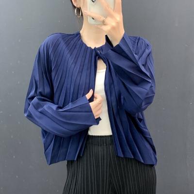 Plara Women Pleats Diagonal Drop Jacket