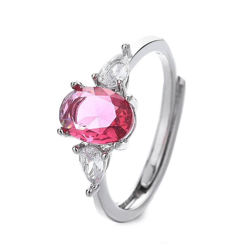 2026 New Temperament Versatile White Beauty Pigeon Egg Ring Light Luxury High Sense Thousand Gold Retro Open Ring Resizable серебряный