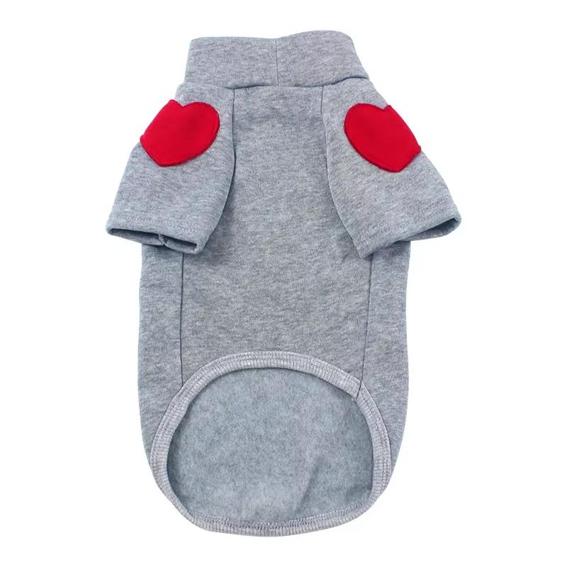 Autumn and Winter Puppy Clothes Warm Dog Vest French Love Chihuahua Outfits Yorkies Poodle Jacket Pug Teddy Coat Pet Hoodie