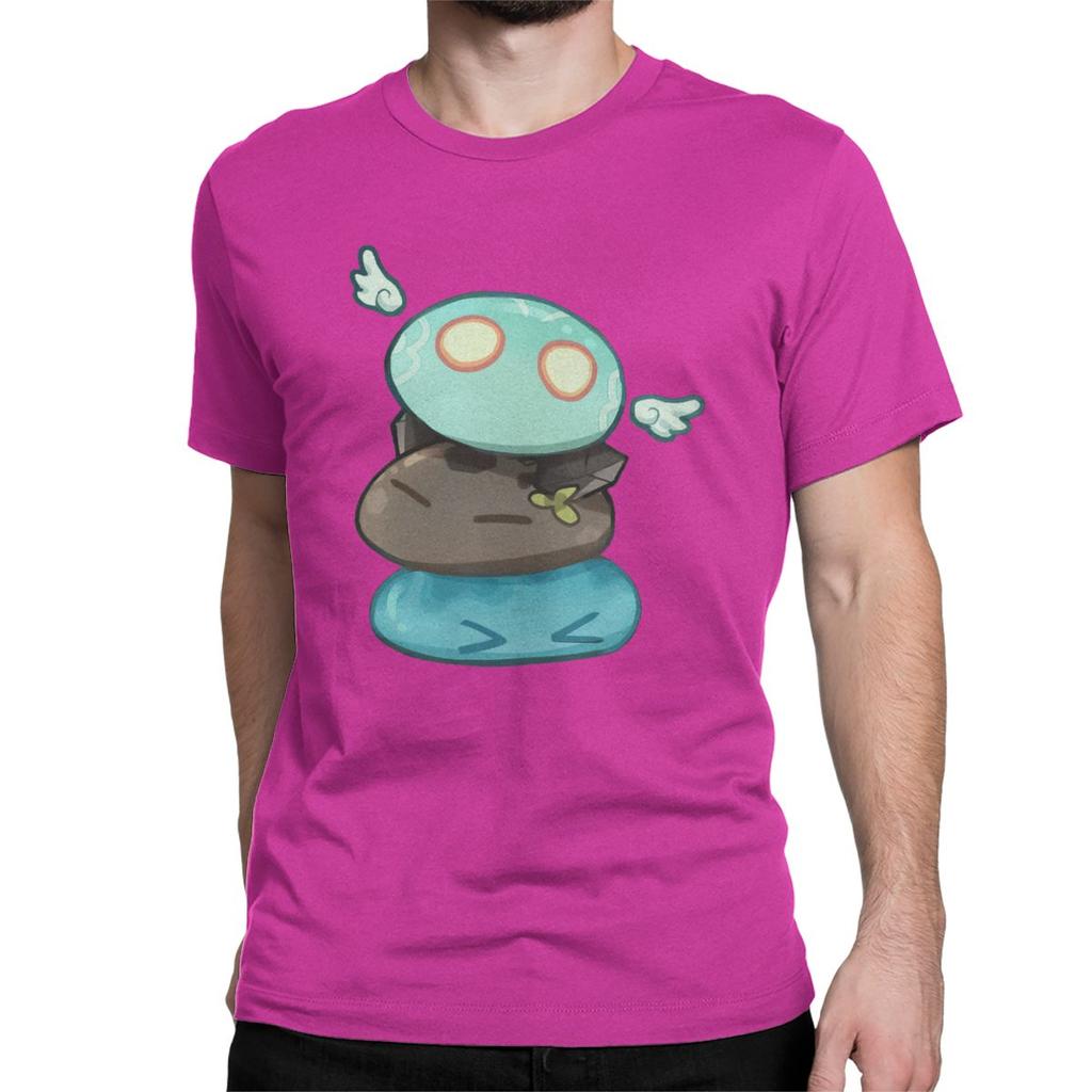 Anemo Hydro Slime Genshin Impact Slime Stack T Shirts Men S Cotton Vintage T Shirts