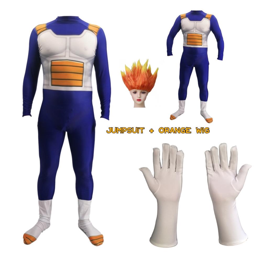 Kinder Erwachsene Vegeta Jumpsuit Super Saiyan GOKU Cosplay Kostüm Torankusu TRUNKS Vegeta-Junge Party Verkleidung Halloween Karneval Geschenk