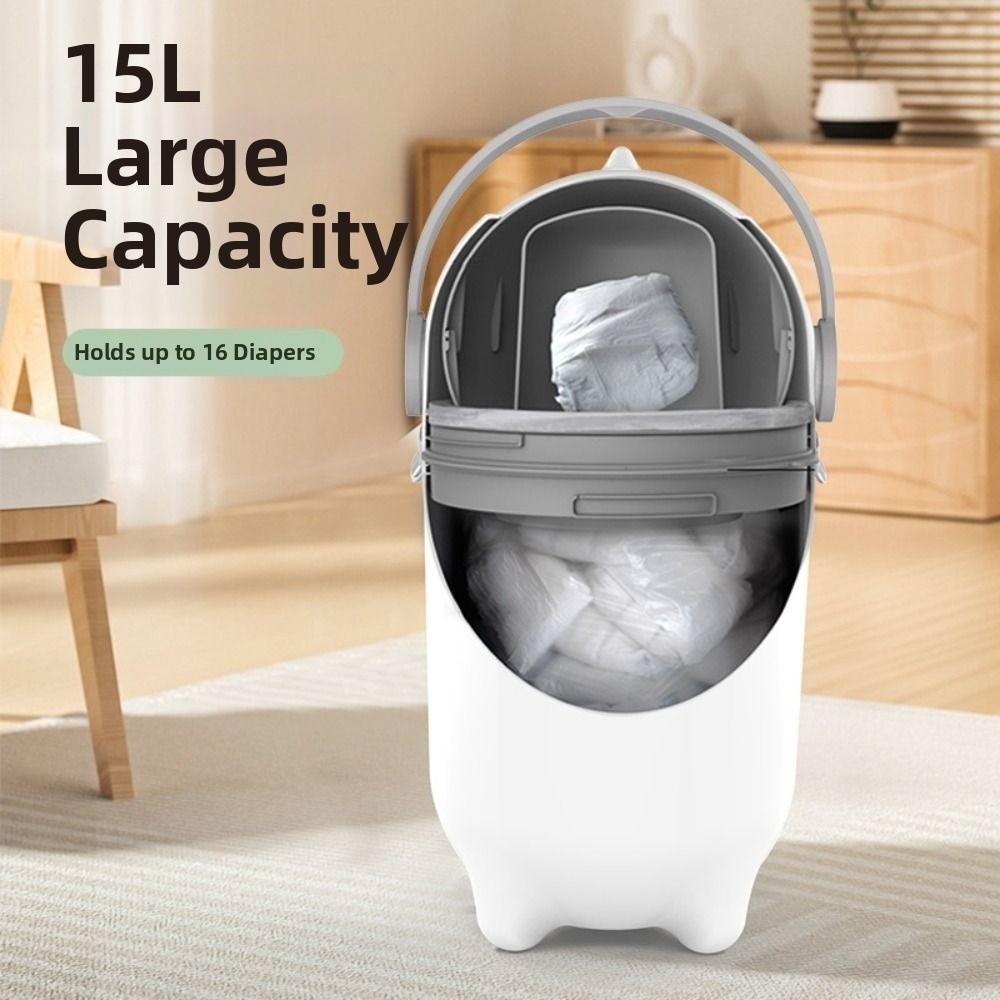 Large Capacity Diaper Trash Can with Lid Simple Trash Bin Portable Waste Can  Household