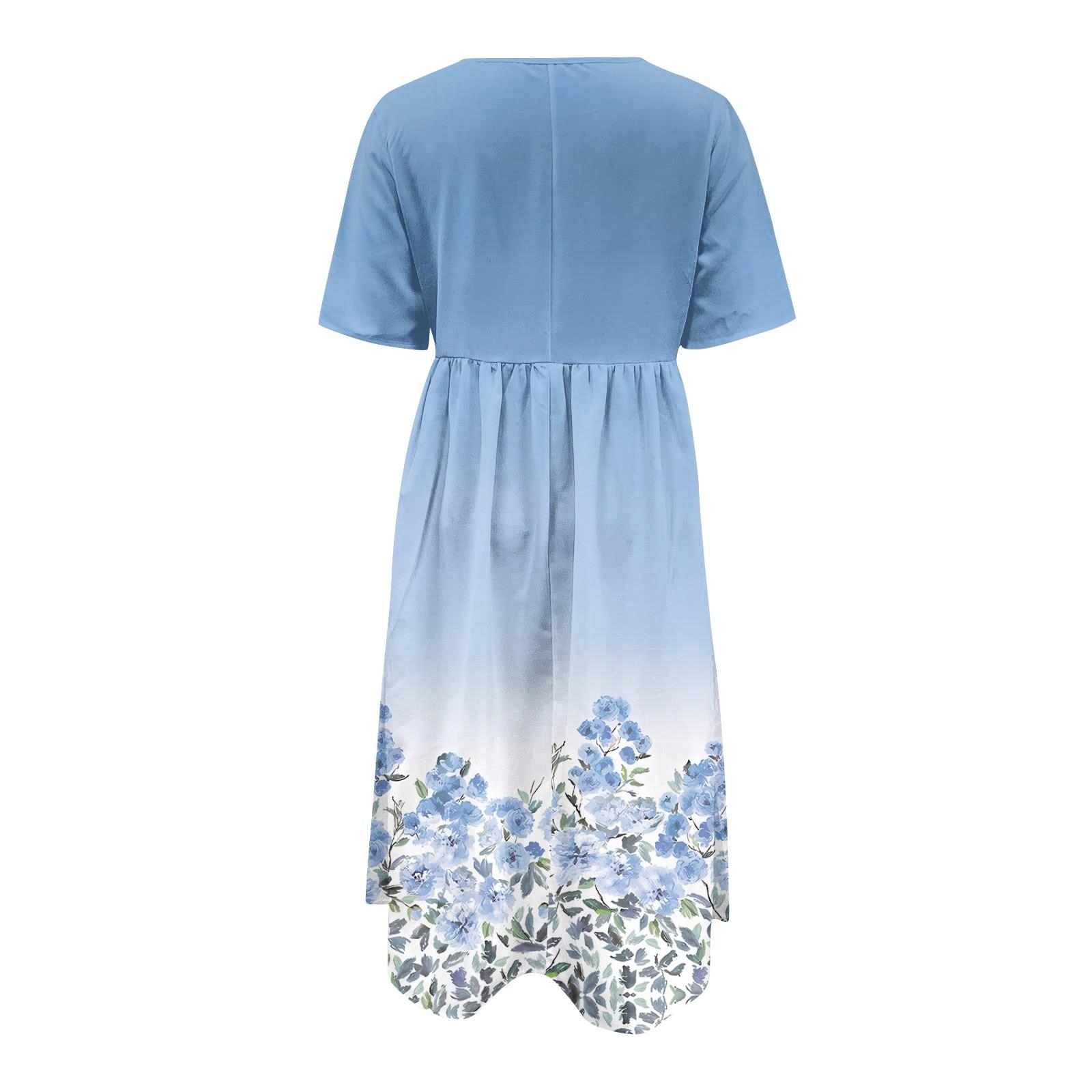 Женские повседневные платья Платья с принтом Летние платья Плиссированные свободные — фото 5