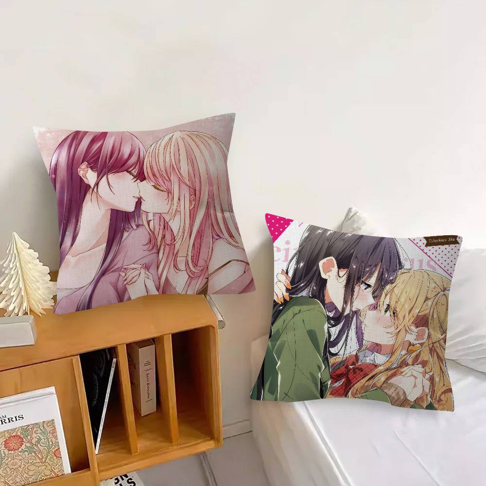 Anime citrus girl  Pillow Cushion Cover Pillowcase Living Room Sofa Home Decor Customized
