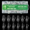 240/600Pcs Short Coffin Nail Tips Half Matte False Tips Full Cover Soft Gel Coffin Shaped Acrylic Nail Tips Clear