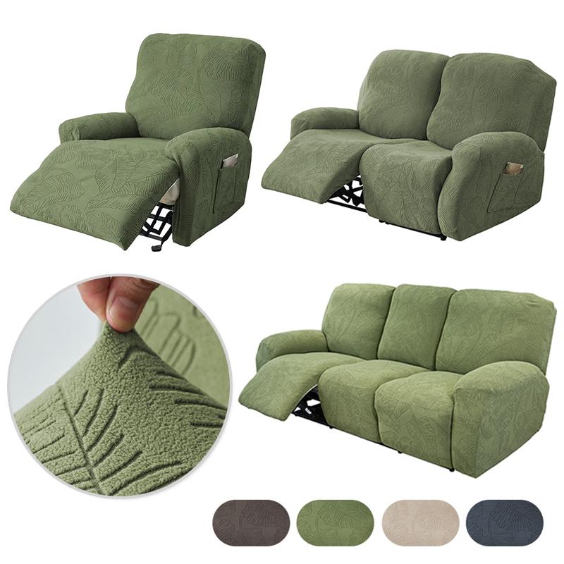 1/2/3 Seater Split Recliner Sofa Covers Jacquard Stretch Armchair Slipcover Lounge Recliner Chair Cover for Living Room