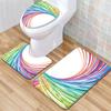 Line Toilet Floor Mat Three-Piece Bathroom 3-Piece Carpet Doormat