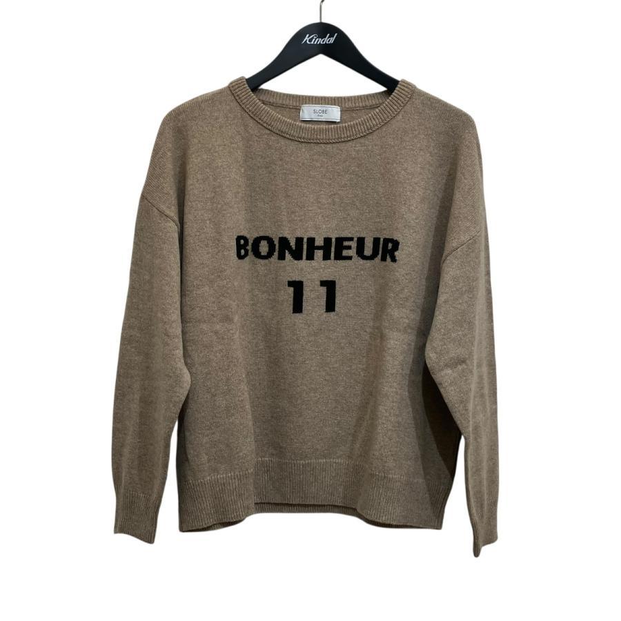 SLOBE IENA Intarsia Logo Knit Pullover Beige Size: Free