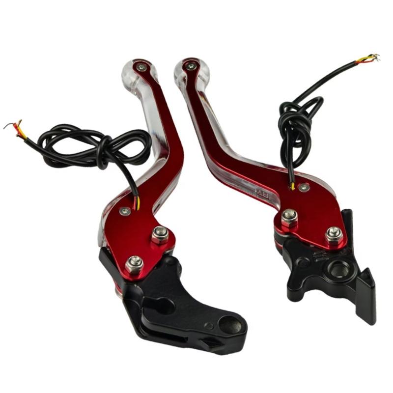 Aluminium Lenker Kupplungshebel Motorrad ATV Bremskupplungshebel mit LED-Licht Vorderradbremse Kupplungshebel